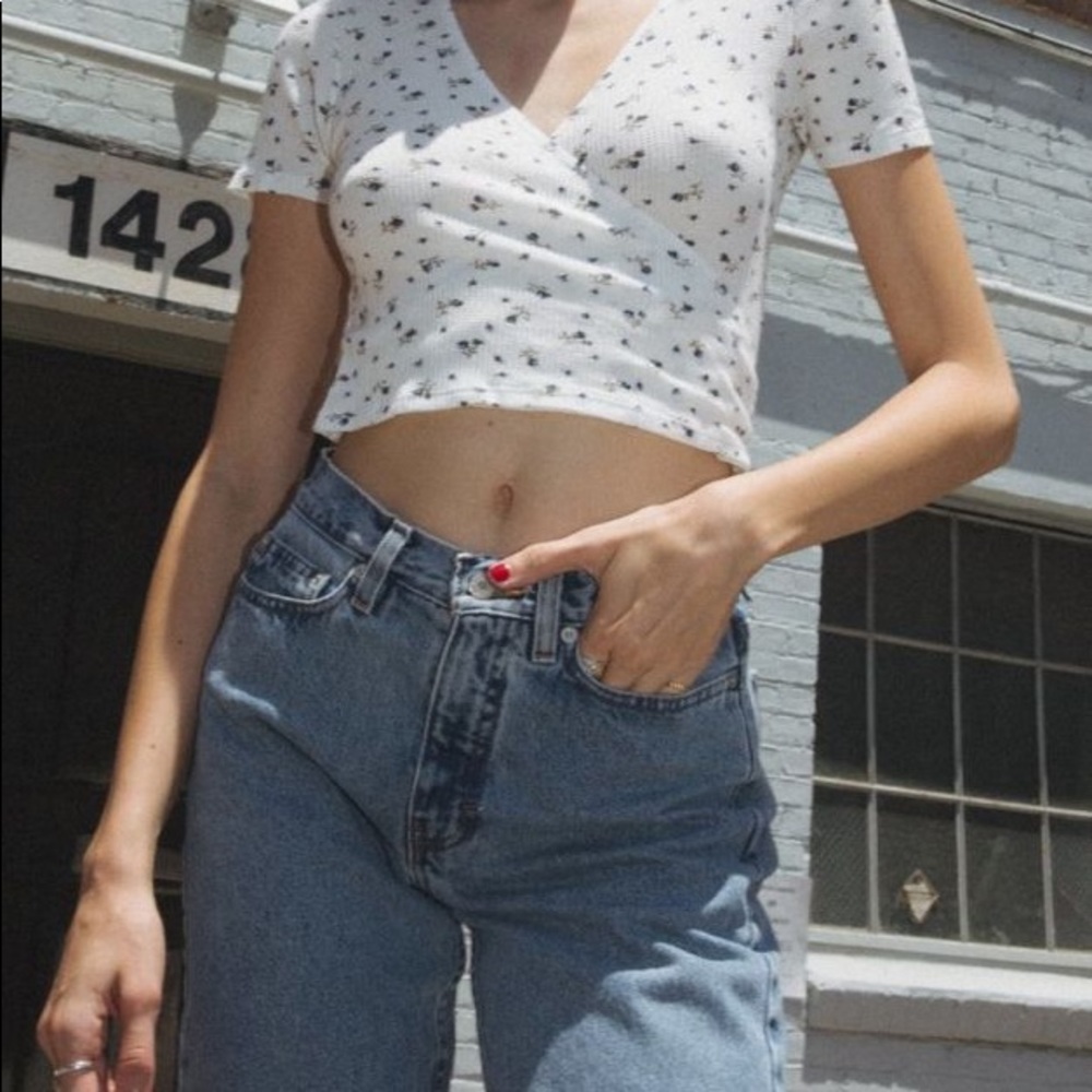 Brandy Melville Rae Thermal Floral Top
